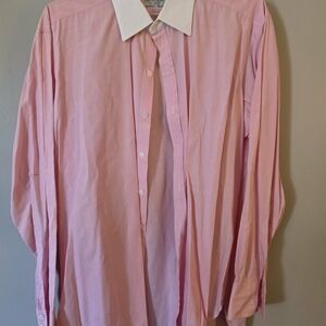 Turnbull & Asser Pink Dress Shirt with White Collar